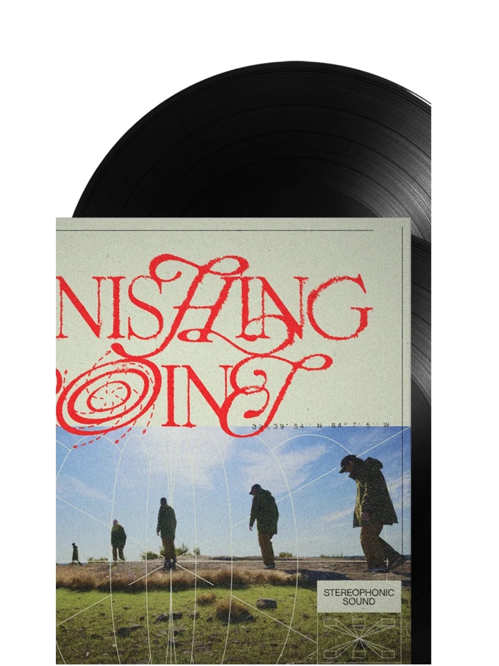 Vinyl Record with Artistic Album Cover - Red & Sky Blue Graphics